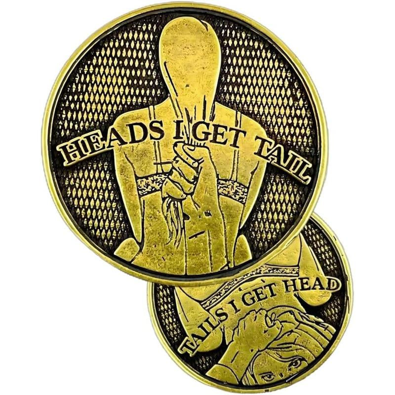 Heads I Get Tail Tails I Get Head Ci Luckly Coin, Funny Prank Gifts,Flip a Coin,Toss Coin,Funny Coin,Copper Co