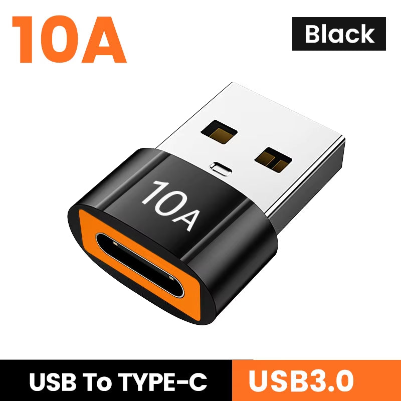 High-Speed 10A USB Type C to USB A Adapter - OTG Converter for MacBook, iPad, Huawei, Xiaomi & Samsung