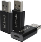 3 Pack USB C to USB Adapter - Male to Female, Type-C to Type a Compatible with Apple Magsafe Charger, Mac, Laptops and Pcs