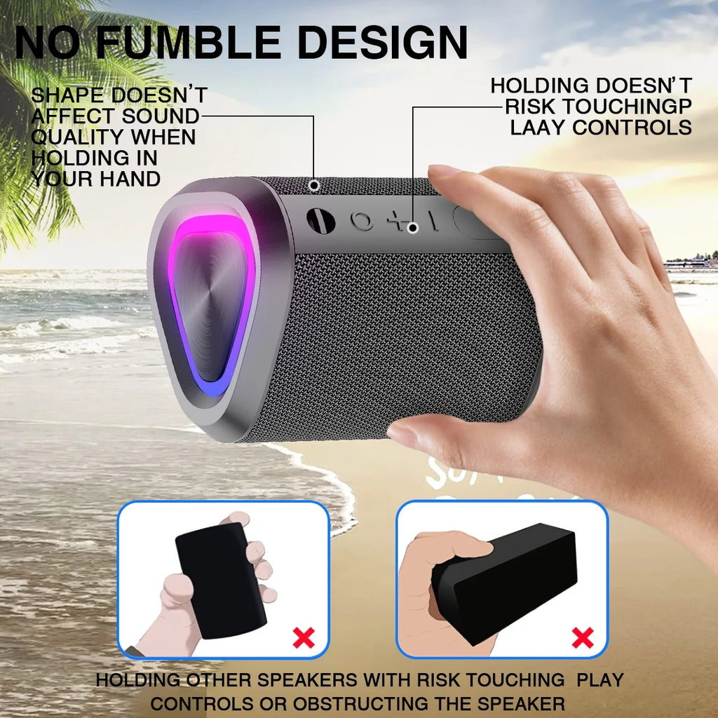 Ultimate 24H Portable Bluetooth Speaker - Wireless 5.0, Stereo Bass, 100 Ft Range & IPX7 Waterproof!