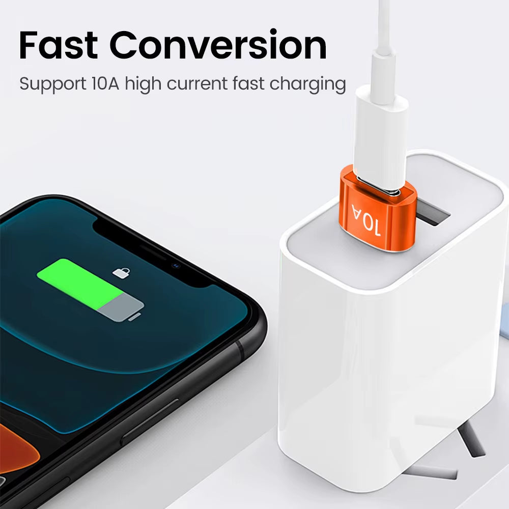 High-Speed 10A USB Type C to USB A Adapter - OTG Converter for MacBook, iPad, Huawei, Xiaomi & Samsung