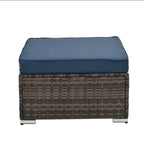 Patio Furniture, Outdoor Furniture, Seasonal PE Wicker Furniture, 4 Set Wicker Furniture with Tempered Glass Coffee Table