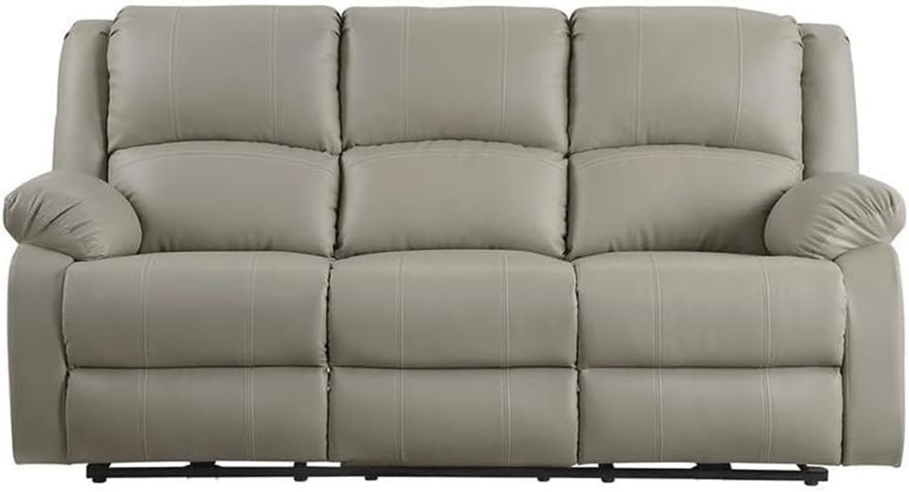 Zuriel Faux Leather Upholstered Power Motion Reclining Sofa in Beige