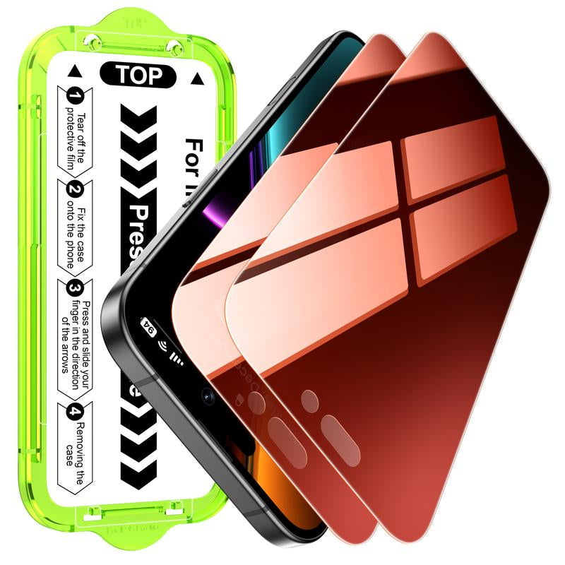Esanik 2 Pack for Iphone 17 Pro Max Colorful Privacy Screen Protector – Gradient Anti-Spy Tempered Glass, Military-Grade 9H Hardness, Anti-Scratch, Shatterproof, Flawless Fit Tray
