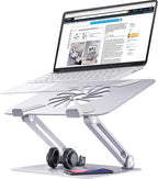 Adjustable Ergonomic Laptop Stand with Heat-Vent - Elevate Your Laptop for Comfort & Performance (Compatible with All 10-17" Laptops, Silver)