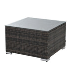 Patio Furniture, Outdoor Furniture, Seasonal PE Wicker Furniture, 4 Set Wicker Furniture with Tempered Glass Coffee Table