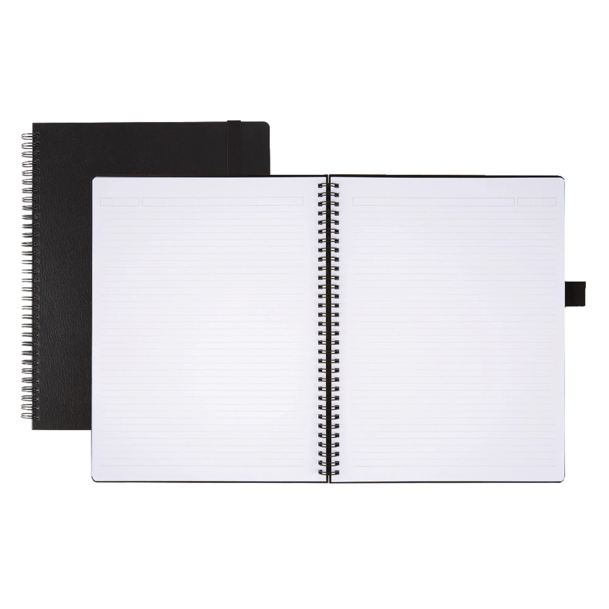 ® Brand Hard Cover Premium Business Notebook, 8 1/2" X 11", 1 Subject, Narrow Ruled, 120 Pages (60 Sheets), Black