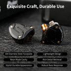 KZ ZS10 Pro in Ear Monitor, IEM Earbuds Headphone, Gaming Earbuds with 4BA and 1DD Drivers, KZ Hifi IEM Earphone Upgraded ZS10 with Detachable 0.75Mm 2 Pin 6N OFC Cable (Black No Mic)