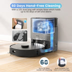 Robot Vacuum Cleaner and Mop Combo L40+, 60 Days Self-Empty Bin, 180 Min Runtime, APP and Voice Control
