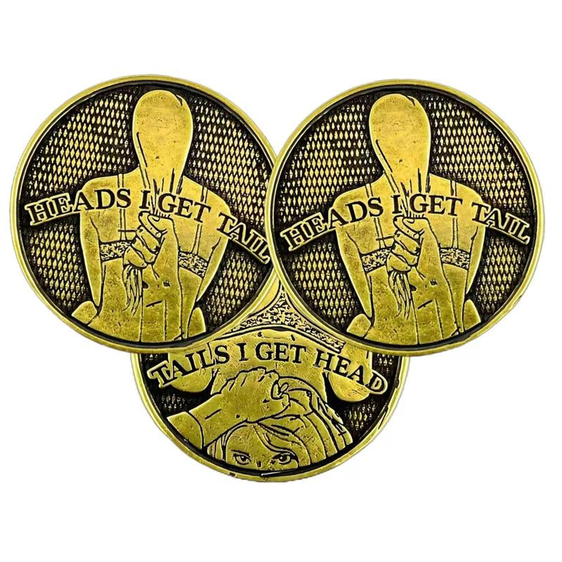 Heads I Get Tail Tails I Get Head Ci Luckly Coin, Funny Prank Gifts,Flip a Coin,Toss Coin,Funny Coin,Copper Co