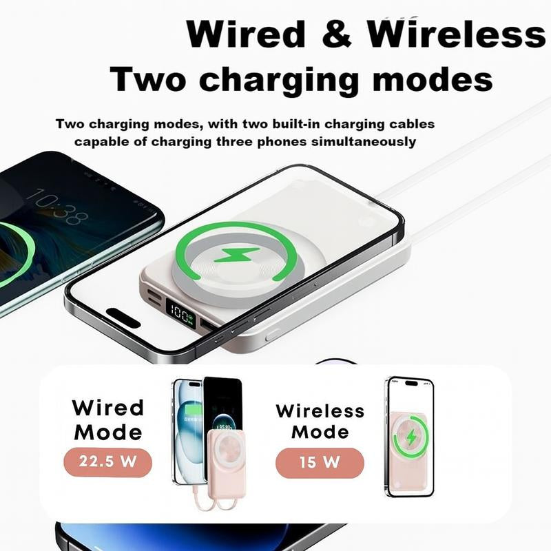 4-In-1 Magnetic Charging Kit – 10000Mah Foldable Power Bank + 20W Adapter + Dual Cables – Fast Charge 5 Devices for Ios & Android