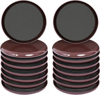 3 1/2 Inch Furniture Moving Sliders for Carpet, 16 Pcs round Reusable Furniture Movers Pads for Heavy Table Desk Bed Sofa Fridge Couch Cabinet, Move Furniture Easily & Safely! (Brown)
