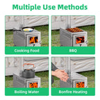 Docred Tent Wood Stove, Camping Gear for Hot Tent, 83 Inch, Portable Stainless Steel Wood Burning Stove with 7 Chimney Pipes & Gloves for Wall Tent Camping, Cooking, Ice Fishing, Hunting, Boiling Water, Keep Warm