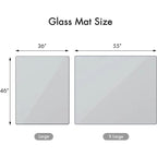 Office Chair Mat, 46" X 55" Tempered Glass Floor Mat for Office Chair on Carpet, 1/5" Thick Computer Floor Mat