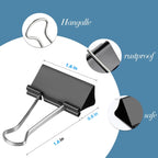 Large Binder Clips, 1.6 Inch Length, (24 Pcs) Big Binder Clips Paper Clamps for Office